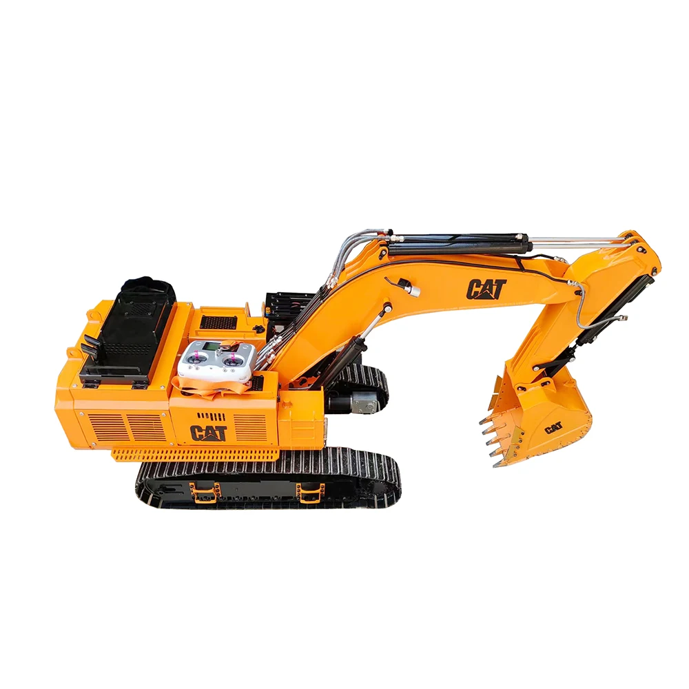 1/8 390D RC Hydraulic Excavator Metal Model Double Cylinder Heavy Engineering Simulation Excavator Model Adult RC Car Toy