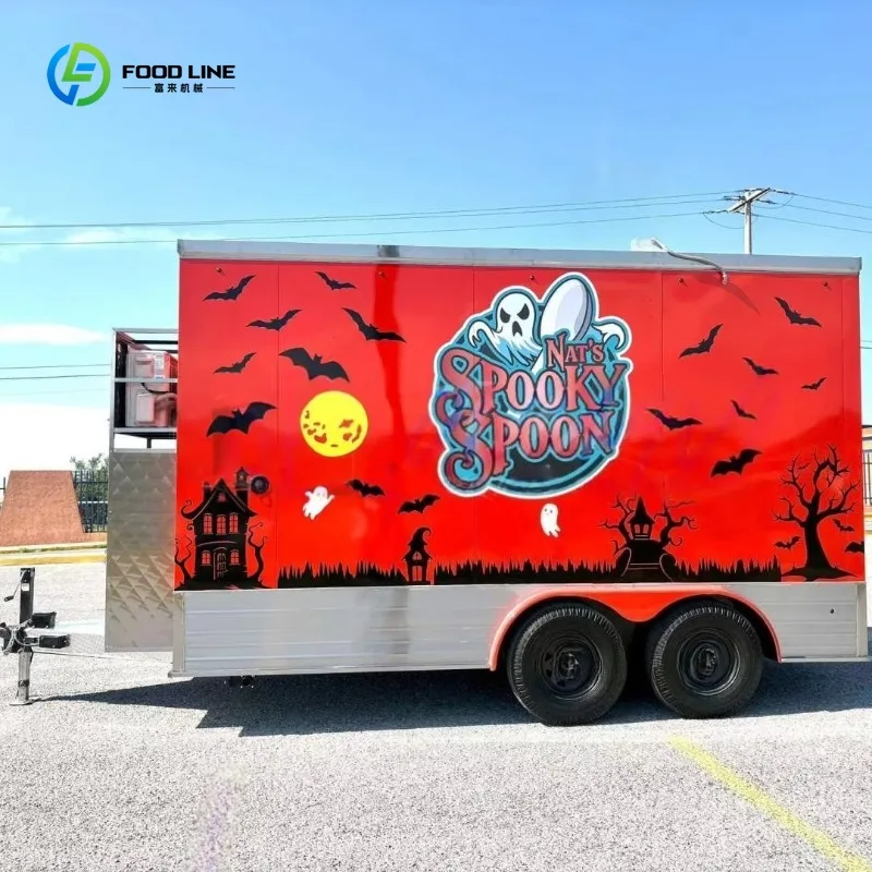 Custom Food Truck Trailer USA Approved Mobile Kitchen Ice Cream Coffee Cart Street Vendor Concession Trailer Turnkey Solution