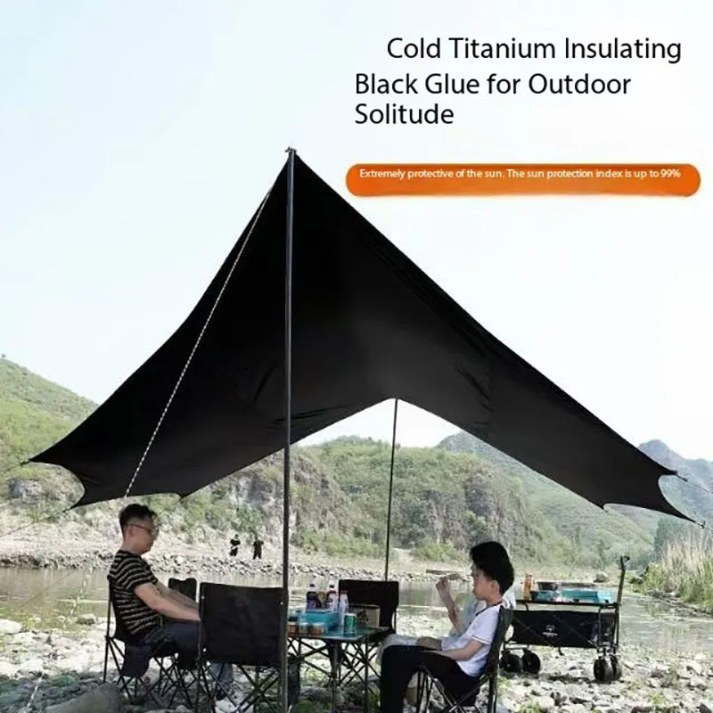 Bloque de lona con revestimiento negro, 99% UV, para acampar al aire libre, refugio solar impermeable, 3x3, 3x4, 3x5, toldo parasol de playa recubierto de negro