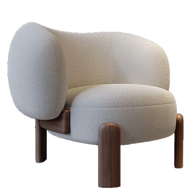 

Modern simple living room, leisure chair balcony lazy sofa, single small sofa solid wood