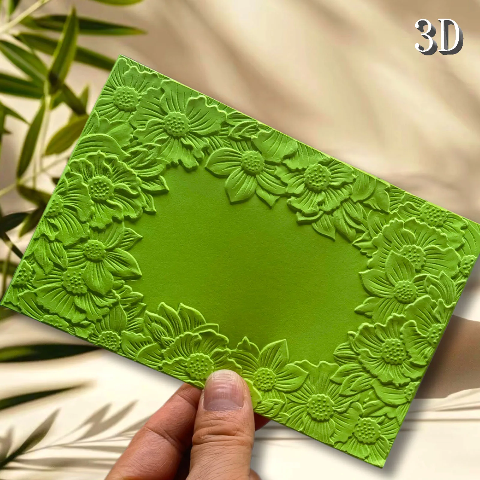 مجلد منقوش ثلاثي الأبعاد - سحر ظلال الزهور، موضوع إطار زهرة عالم حالم، بلاستيك متين، مصنوعات يدوية وسجلات قصاصات