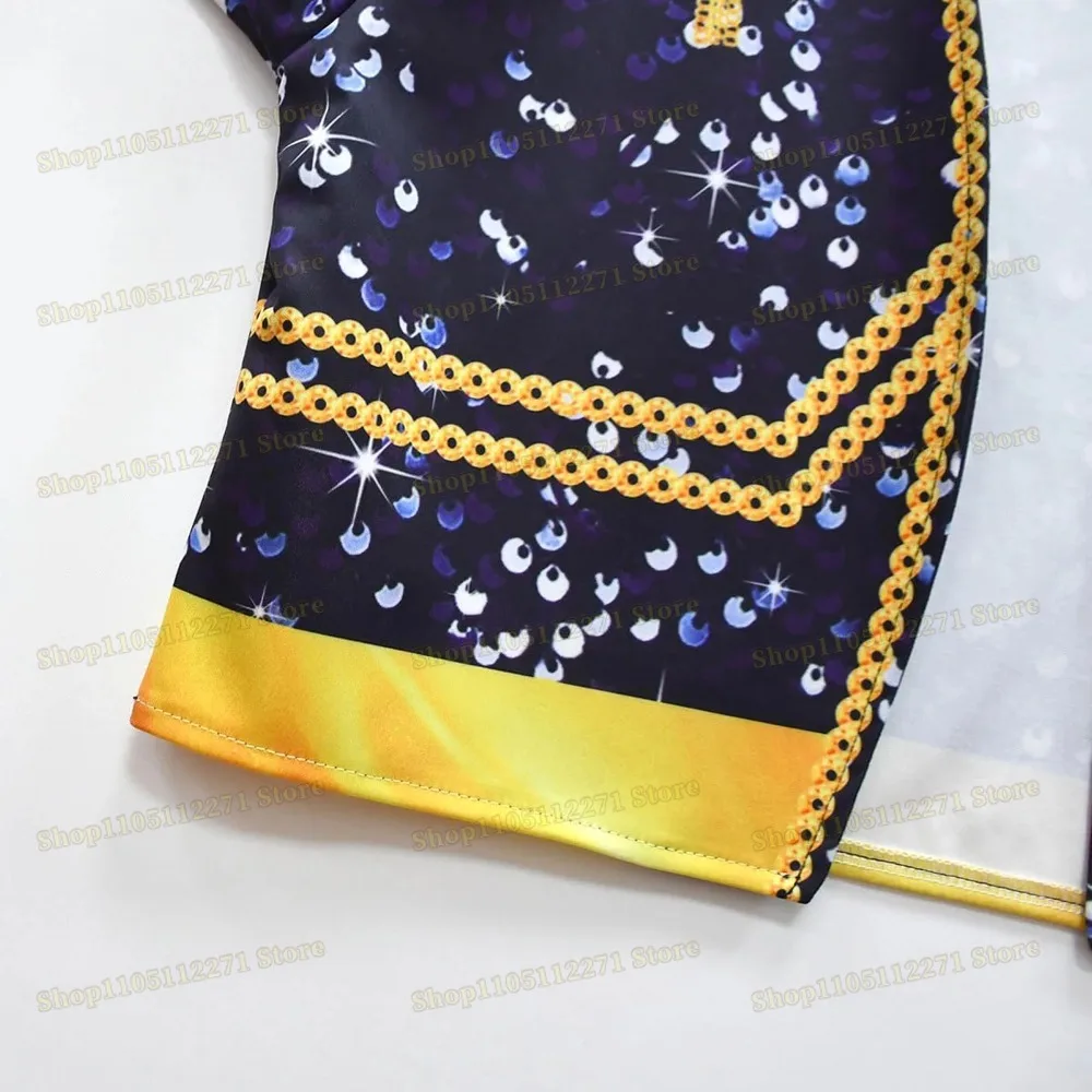 여자 아이들 Kpop 조이 코스프레 의상 할로윈 데몬 헌터즈 루미 미라 코스프레 상의 치마 의상 프린트 무대 드레스 어린이 역할 놀이