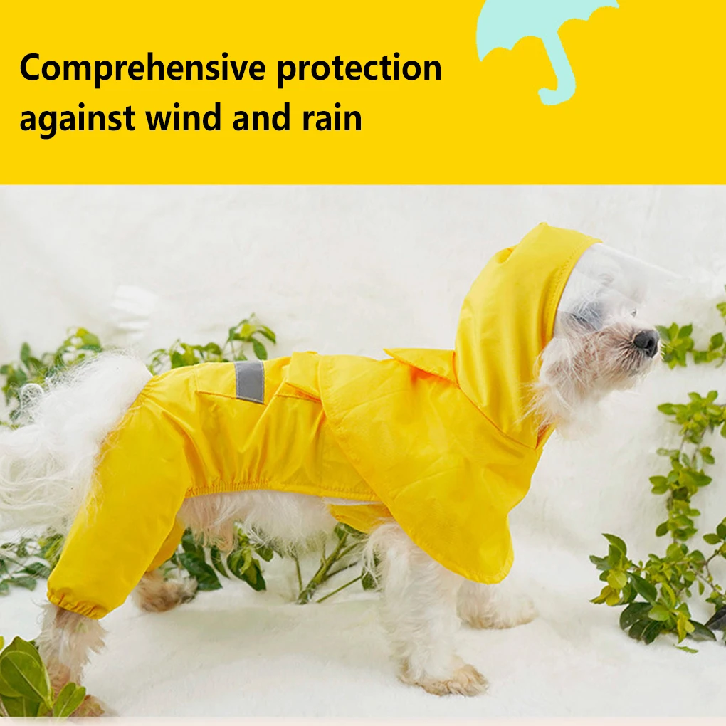 Comfy Pet Raincoat Medium Large Rain Coat Waterproof Jacket Fashionable Outdoor Puppy Clothes Summer Winter Hoodie S - view 3