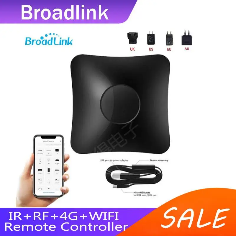 

Top BroadLink RM4 Pro+HTS2 IR RF Version Wireless Universal Remote Hub with Temp and Humidity Sensor Smart Home Solution