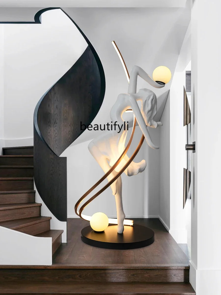 E1001 ss ديكورات غرفة المعيشة تلفزيون خزانة الديكور المتقدمة تحسس النحت الفن مجردة الشكل الديكور مصباح