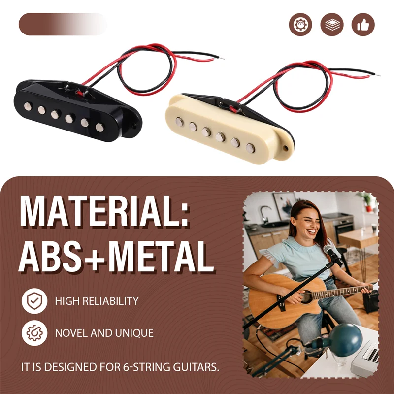RTSHE-3PCS звукосниматели для звуковой гитары с одной катушкой для электрогитары ST, одинарный звукосниматель, электрогитара с одной катушкой