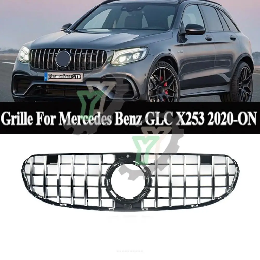 

Diamond /GT Style Front Bumper Grille Centre Panel Styling Upper Grill For Mercedes-Benz GLC class W253 2020-2022 Car Accessory