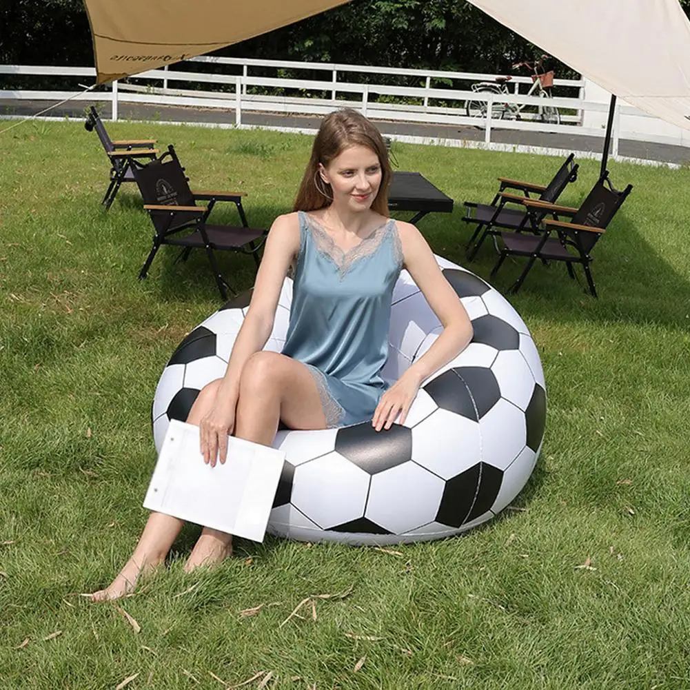 Inflatable Basketball Sofa Bean Bag Chair Air Lounge Couch Waterproof PVC Football Lazy Sofas Leisure Relaxing Chair for Outdoor view 5