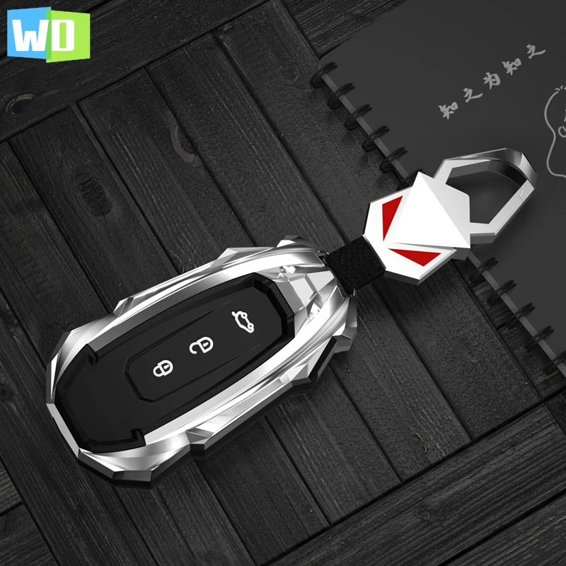 

Zinc Alloy Car 3Button Key Cover Case Bag Fob Shell For Ford Territory EV Key TPU Holder Keychain Protector Accessories