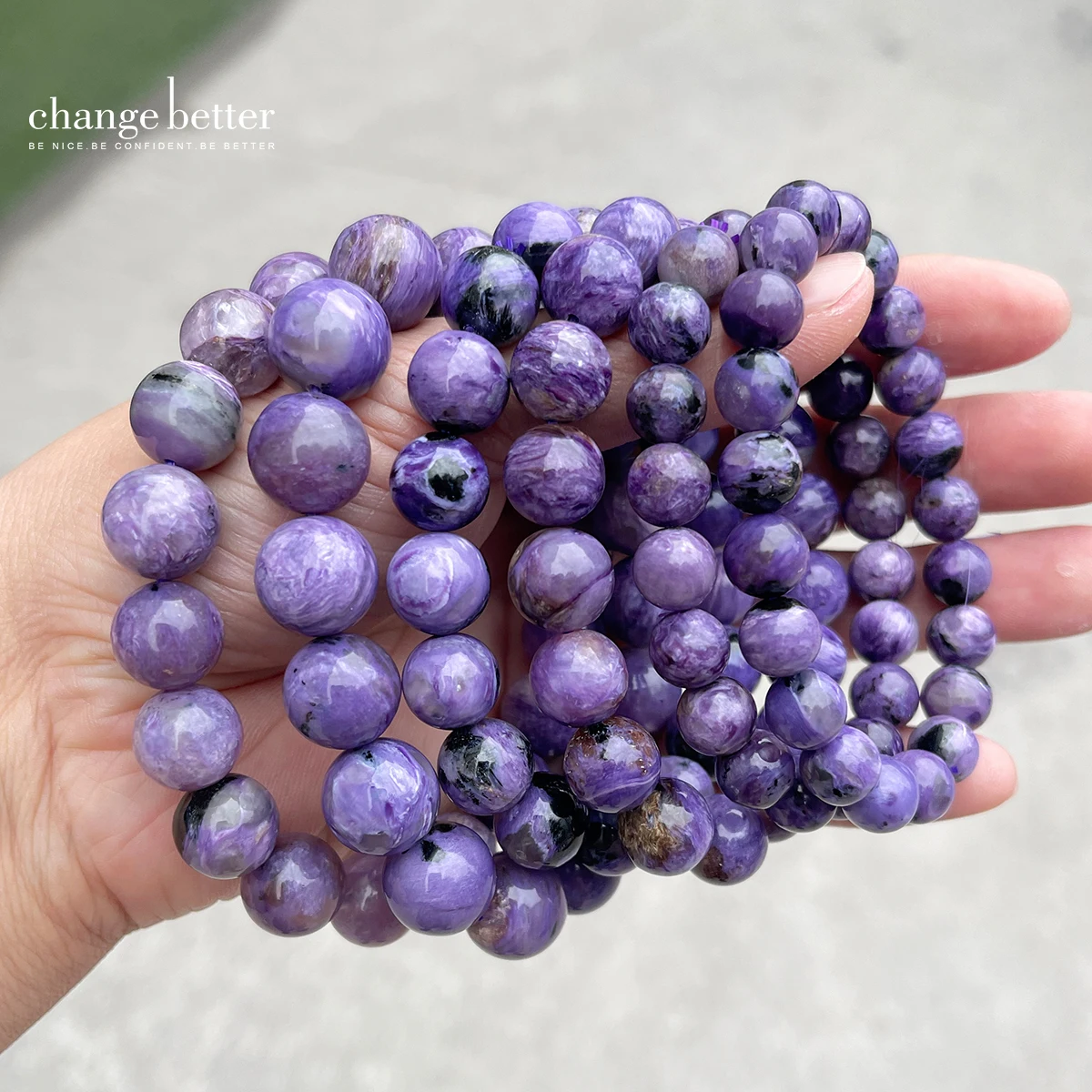 

Natural Charoite Crystal Bracelet Bracelet Fashion Jewelry Couple Bracelet Energy Bohe Beads For Bracelets Making