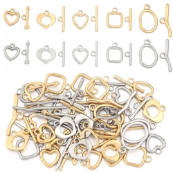 1Set Roestvrijstalen Ot Gespen Gesp Hart Gebogen Knevel Ketting Armband Connector Sluitingen Voor Diy Sieraden Maken Accessoires