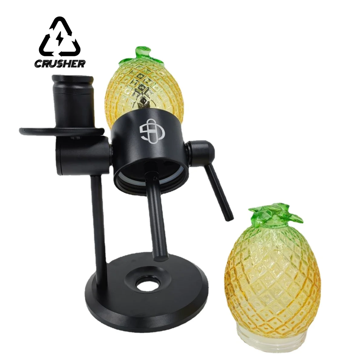 CRUSHER Pineapple Shape Gravity Hookah Set Tobacco Bowl Glass Pipe Narguile Complete 360 Rotation Shisha Smoking Accessories