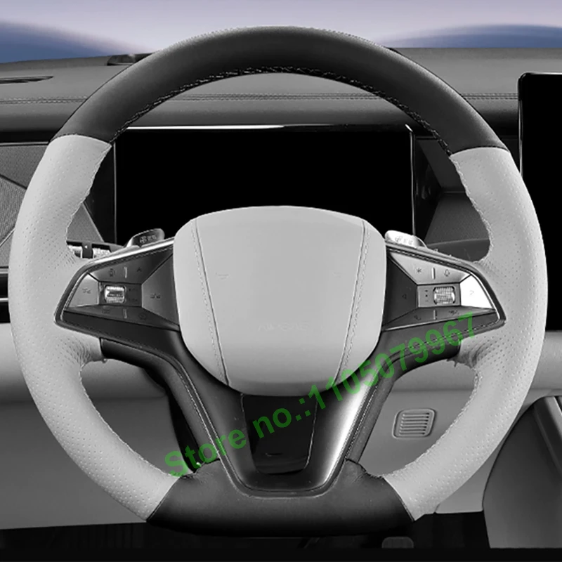 

DIY Hand-Stitched Non-slip Breathable Durable PU Leather Car Steering Wheel Cover for BYD Tang L 2025 Interior Accessories