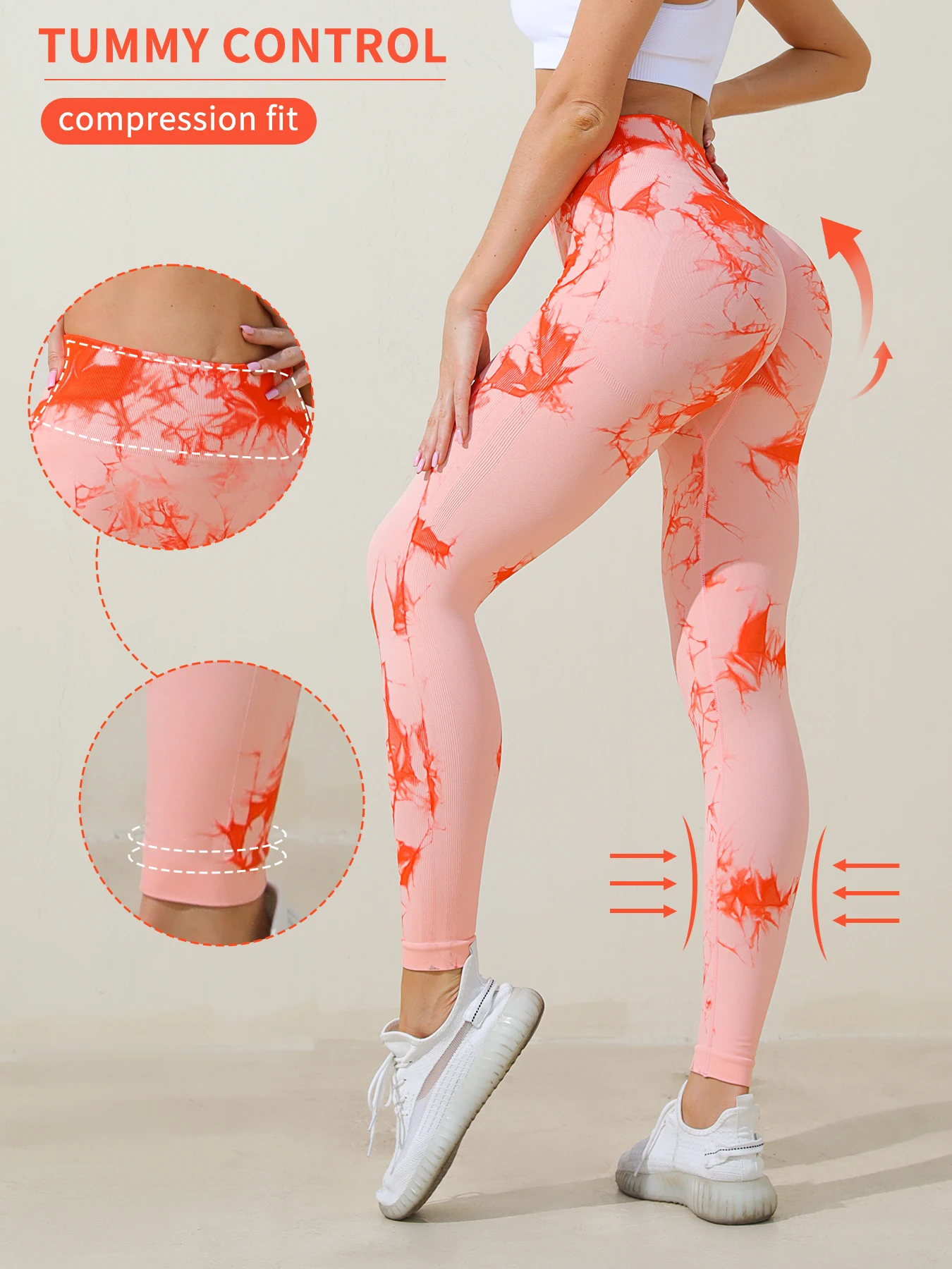 Women'S Sporty Casual High Waisted Tie-Dye Long Pants, Running Workout Leggings, Spring/Summer New Elastic Slim Fit Yoga Trouser
