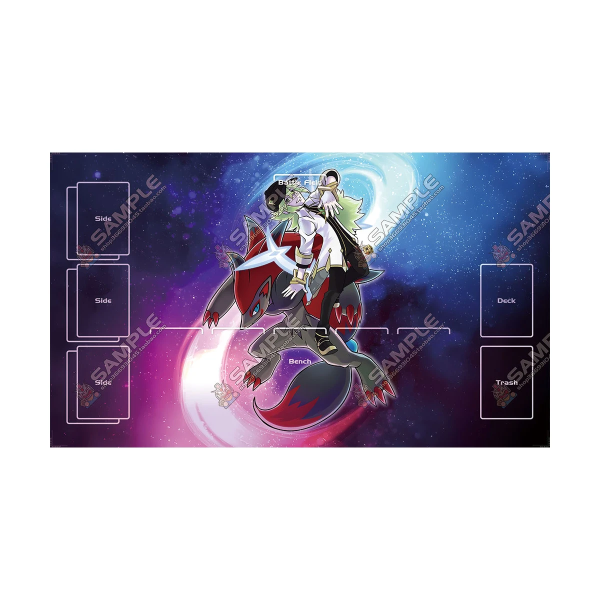 600X350X2Mm Diy Ptcg Zoroark N Card Battle Mat Ptcg Zoroark Enkele Speler Bordspel kaart Duel Plaat Battle Mat Gift Speelgoed