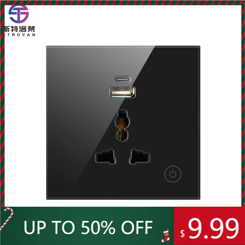 

STLF Tuya Smart Appliances Smart Wall Sockets and Switches EU Standard Usb Type-c Power Socket Child Protect Wifi Smart Socket