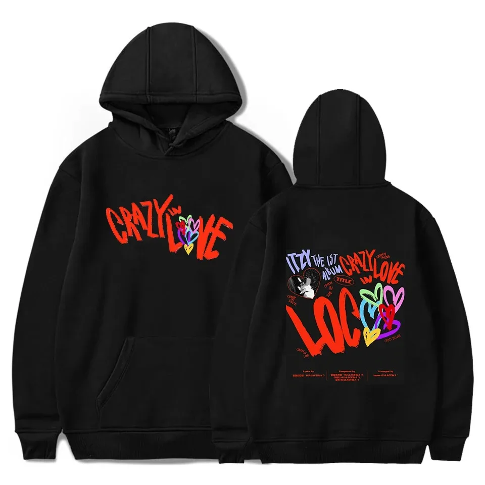 

ITZY-Men's and Women's Graphic Hoodie, Gothic Pullovers, Casual Streetwear, Love Crazy, Extra Large Sweatshirt, Y2K, Hip Hop