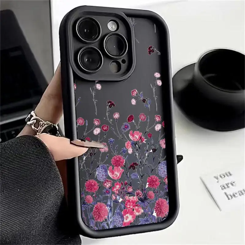 Luxury INS Flower Case for Samsung Galaxy A54 A34 A53 A52 A12 A14 A15 A25 A23 A24 A51 A32 A04 A05 A05 Floral Silicone Soft Cover image 3