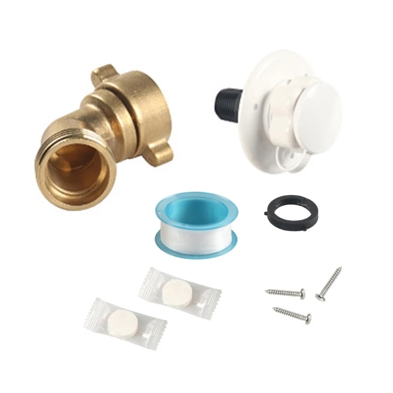 RVs City Water Fill Inlet Flange Brass with Check Valves, RVs Water Inlet Replacement 3/4NPT City Water Connection Inlet