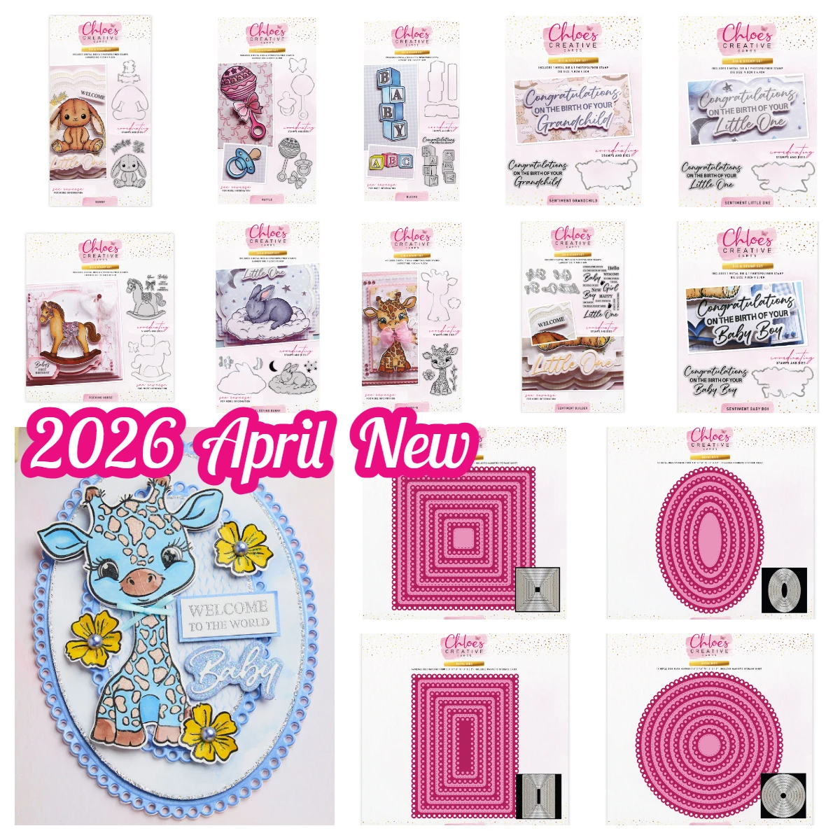 

Chloes Baby Collection Giraffe Baby Collection Sentiment Grandchild Metal Cutting Dies Stamp for DIY Scrapbook Handmade 2026 New