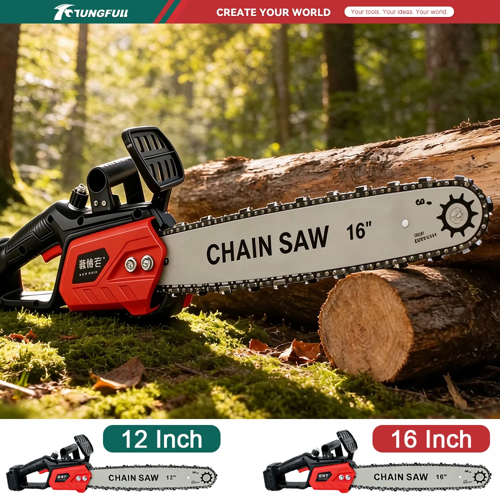 12 Inch 16 Inch Brushless Cordless Electric Chain Saw Chainsaw Rechargeable Wood Logging Cutting Power Tools For Makita
