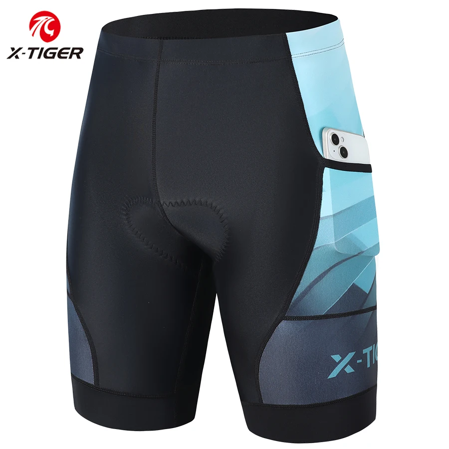 X-TIGER 2024 New Cycling Shorts Three Pocket Bike Shorts Mountain Road Cycling Men\'s Gel Pad Cycling Clothes