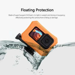 Vamson Orange Floaty Case for GoPro Hero 12 11 10 9 Black Camera Accessories Diving Floating Protective Cover for Go Pro 10 9