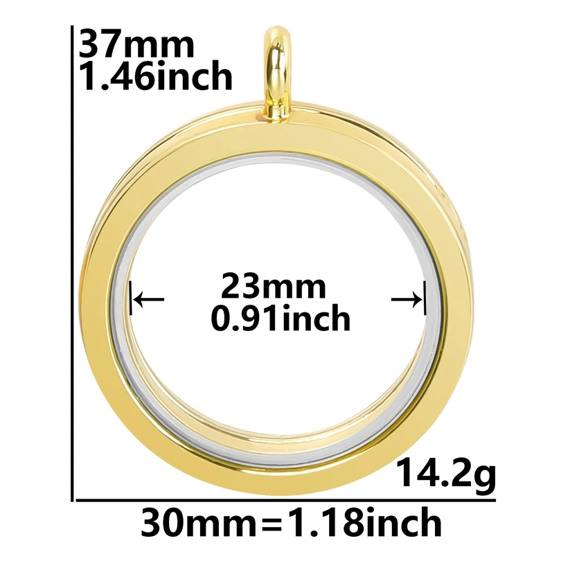 1Pc 30mm Round Pendant Necklace Photo Relicario Locket Charm Alloy Necklaces For Women Men Hip Hop Jewelry Chain Decoration Gift