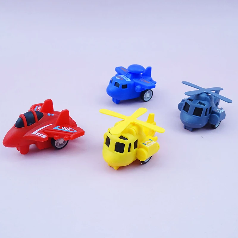 10Pcs/Bag Cartoon Mini Pull Back Military Aircraft Model Funny Cute Q Version Toys Children's Puzzle Toys Boys Birthday Gifts