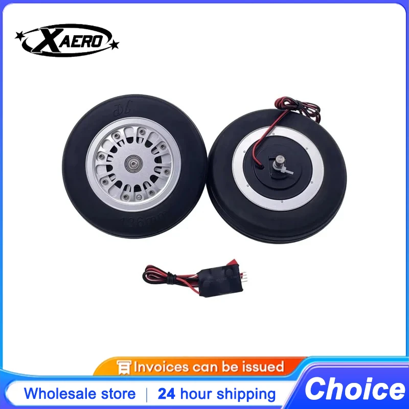 

136mm RC Model Brake Wheels for Airplane, Durable Rubber Tires with Aluminum Hubs, Landing Gear Accessories for 1/5 1/6 Scale