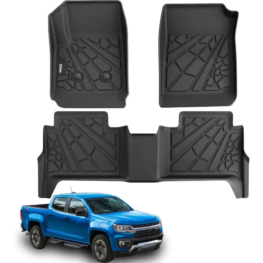 

Напольные вкладыши AllWeather TPE Custom Fit для 20152022 Chevy Colorado и GMC Canyon Crew Cab Heavy Duty Cargo Liner с глубоким стендом
