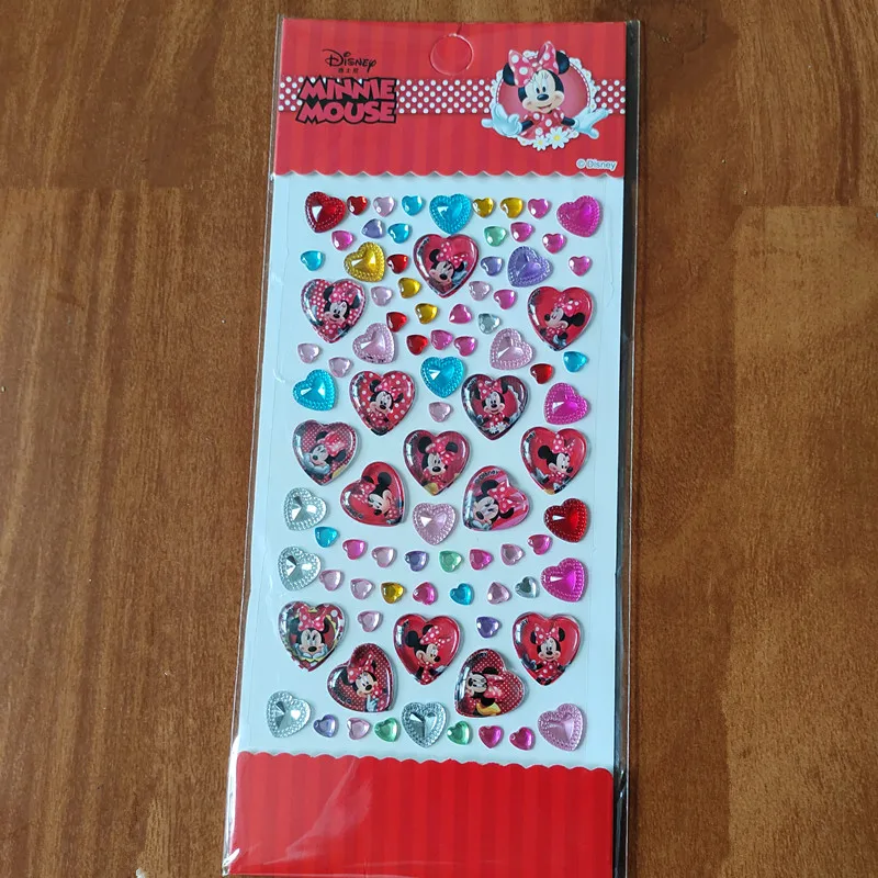 1PC Disney Mickey Mouse Minnie Mouse Rhinestone Stickers Funny Kids Toys Cute Anime Stickers Cartoon Kawaii Sticker