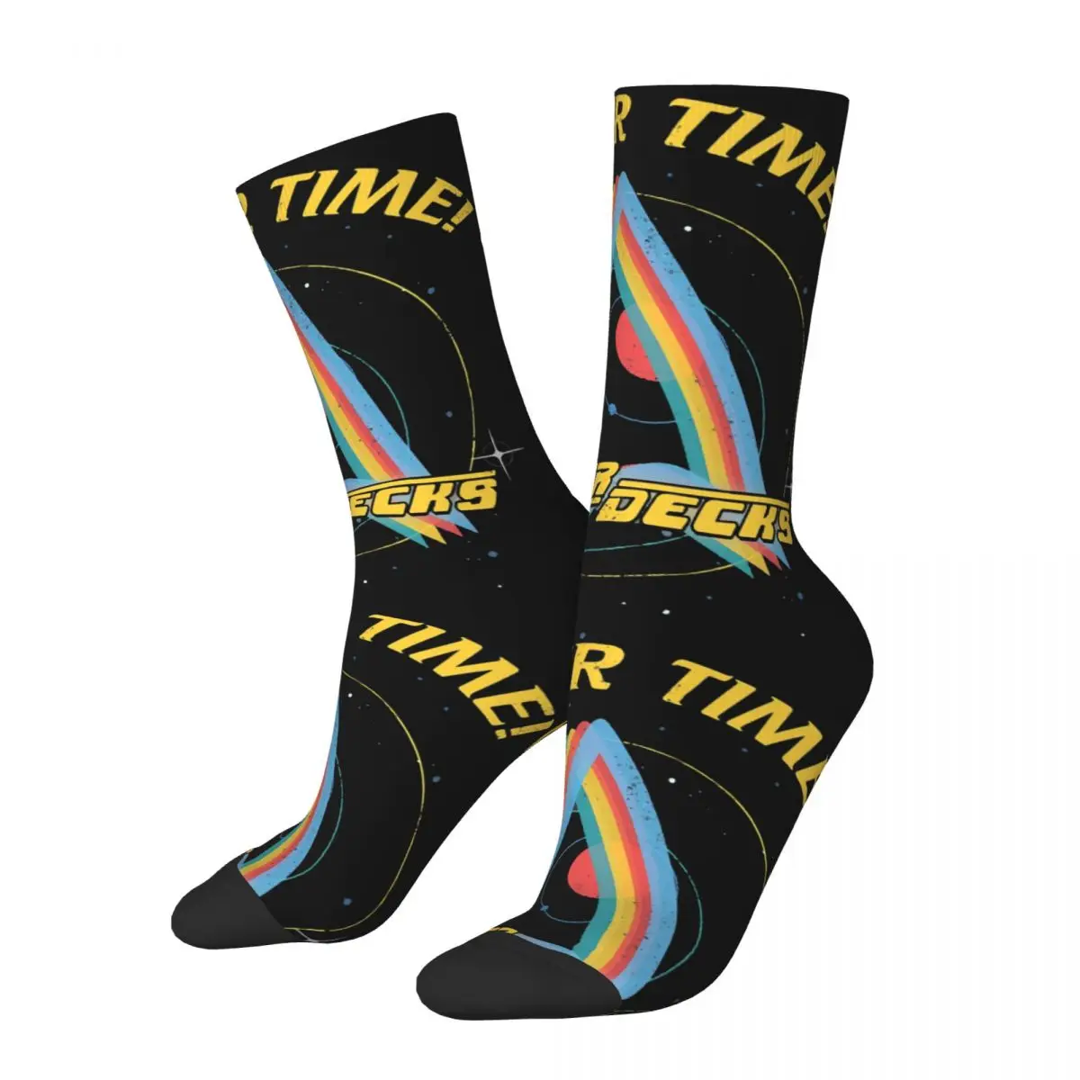 Crazy compression Cartoon Sock for Men Vintage S-Star Trek Lower Decks Quality Pattern Crew Sock Casual