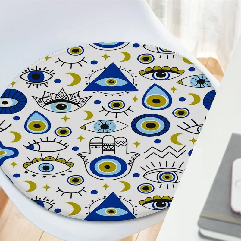 Lucky Turkish Greek Eyes Evil Eyes Four Seasons Chair Cushion Soft Office Car Seat Comfort Breathable 45x45cm Stool Seat Mat