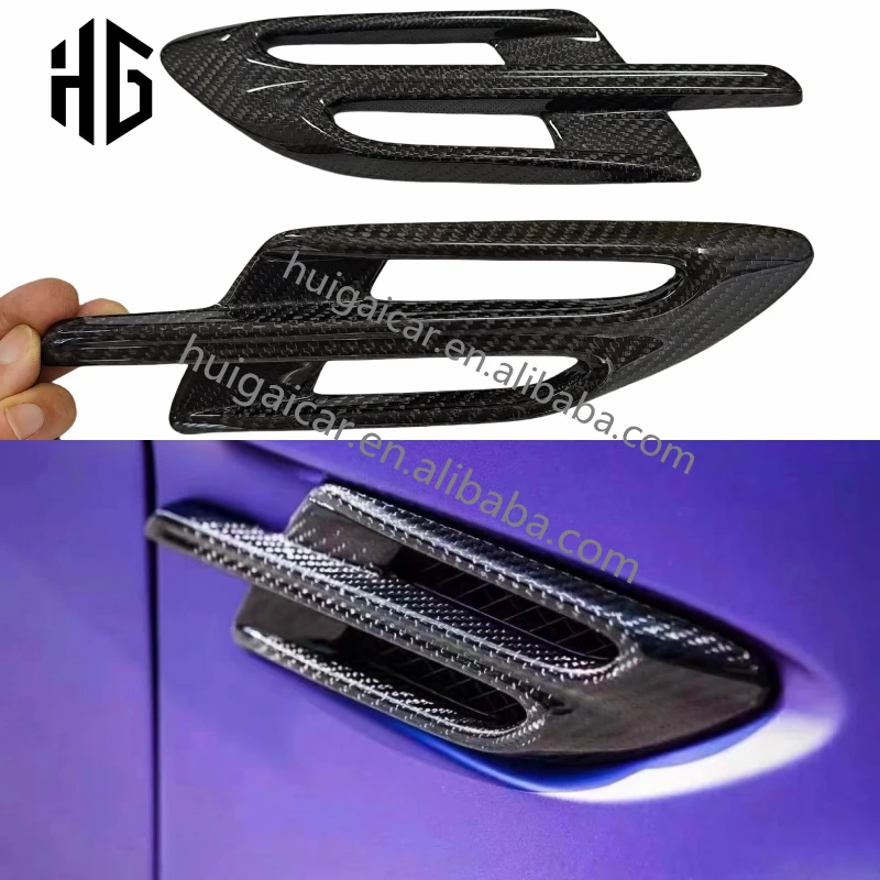 1Pair W12 Side Fender Vents Cover For 2017 Bentley Bentayga Carbon Fiber Car Bumper Parts Fender Air Vents Body Kit
