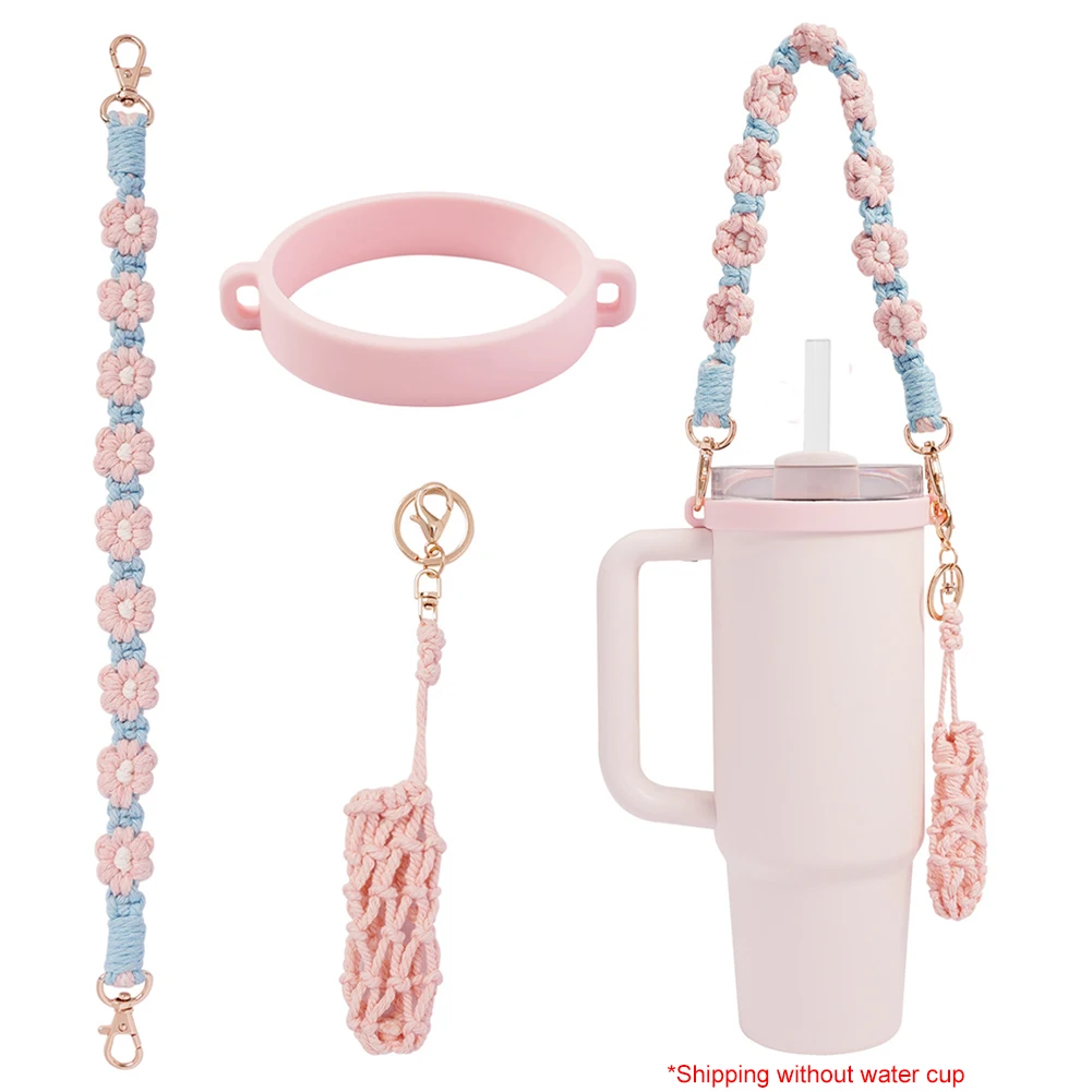 

Water Bottle Handle Strap for Stanley Cup 16-40oz W/Lipstick Holder Waterbottle Sling Strap for Stanley Cup Accessories