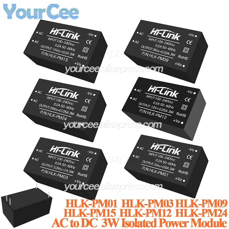 AC-DC 220V to 5V/3.3V/9V/12V/15V/24V Isolated Power Regulated Module Step Down Buck Intelligent Switch PM01 PM03 PM12 PM15 PM24