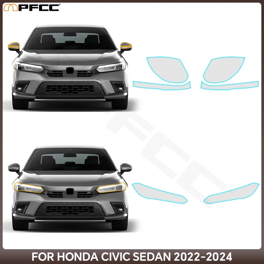

For Honda Civic Type R 2023 2024 Pre-cut PPF Bra Headlight Rearview A B Pillars TPU Paint Protection Film Clear Anti-scratch Kit