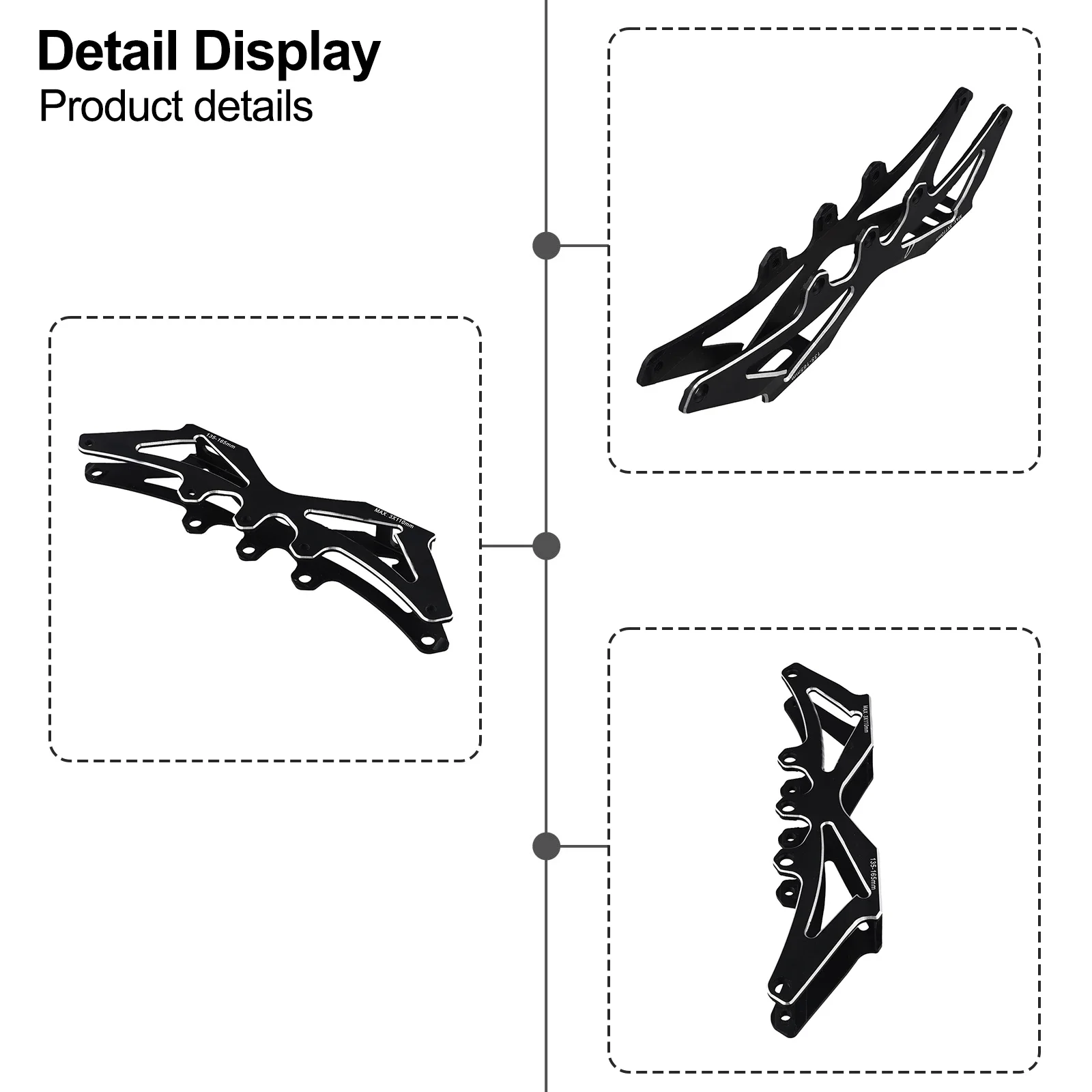 Entertainment Black Wheel Bracket Frame Base Exquisite Design Light Weight Lnline Precise Wear Resistant 3 Wheels 4 Wheel
