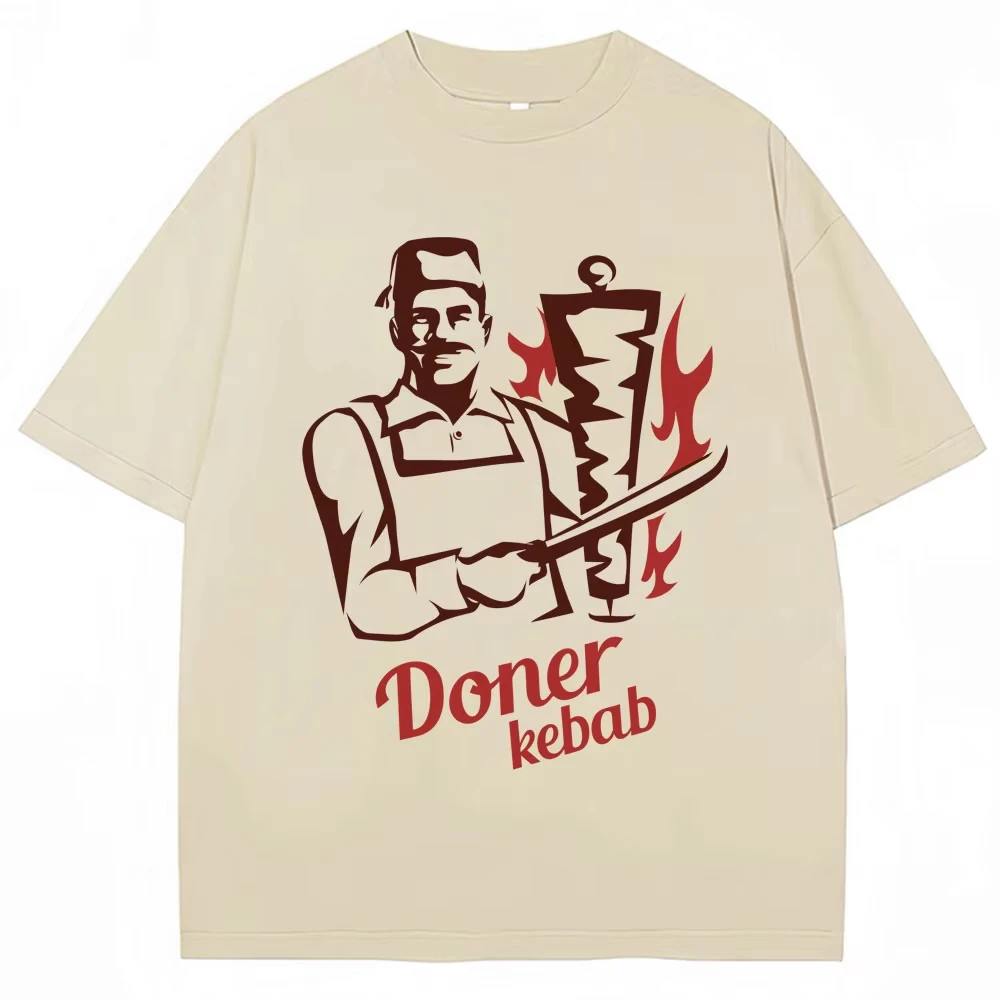 Funny Doner Kebab Graphic T Shirt Men Women Vintage Fashion O-Neck T-shirts Cotton Oversized Casual Summer T Shirts Streetwear