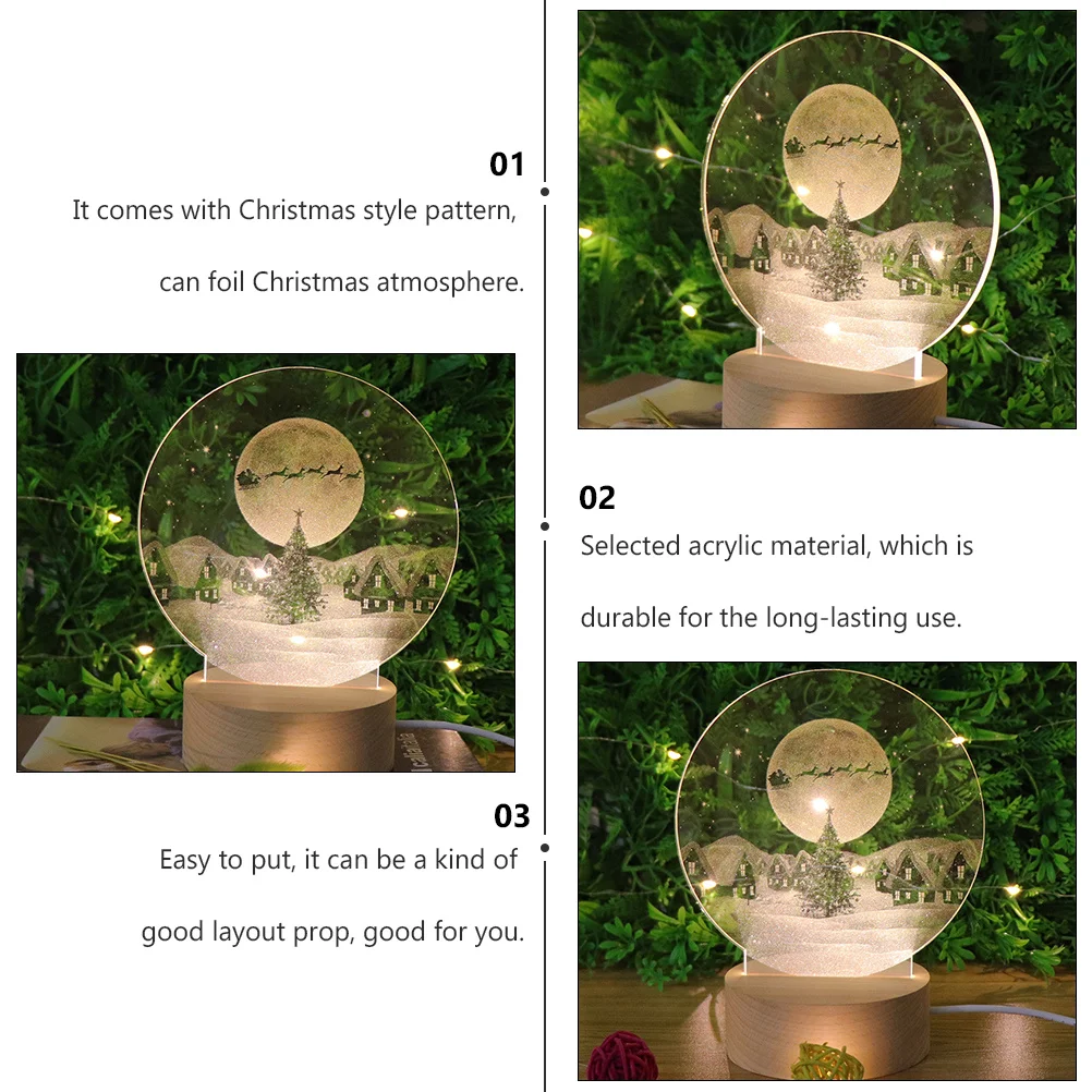 

Christmas Themed Lamp Night Light LED Decorative Desktop Lamp Durable Acrylic Material Xmas Style Christmas Night Light