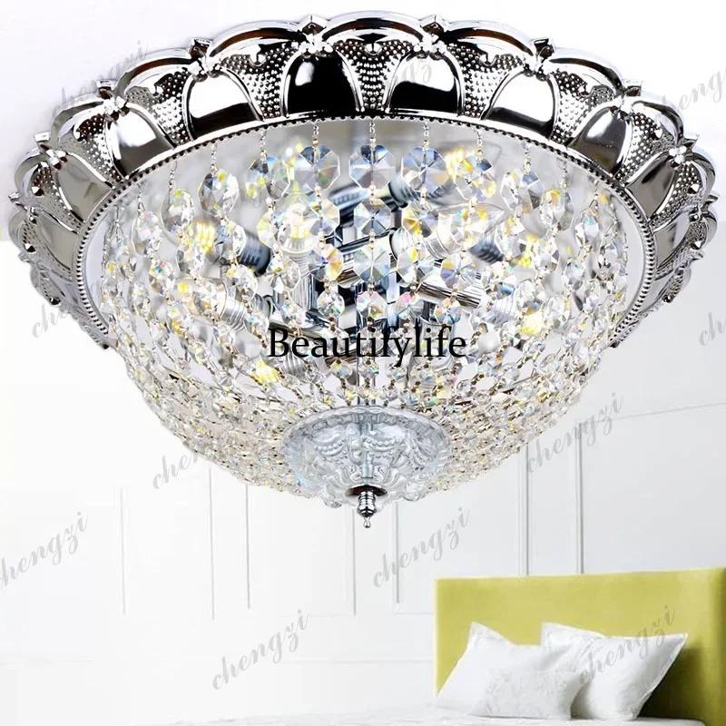 2003 Crystal ceiling lamp creative bedroom light porch aisle three-color dimming LED bulb