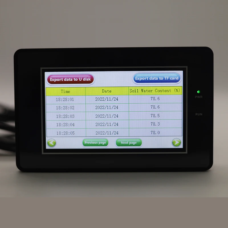 Registrador de umidade do solo com registro do sensor do solo últimos 225 dias detector de umidade da terra de dados