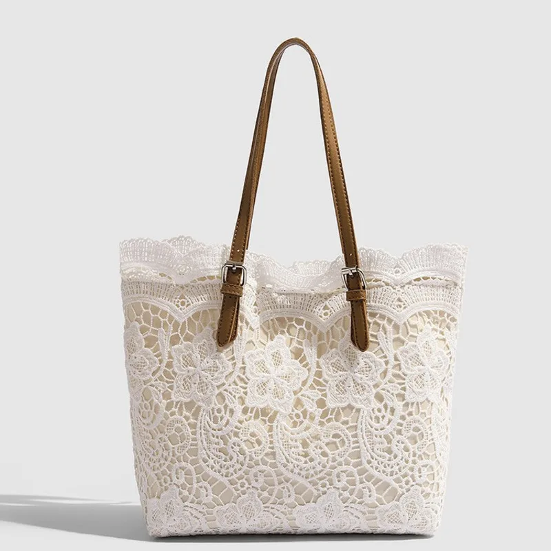 

New Large Capacity Tote Bag 2025 Fashion Commuter Large Capacity i Single Shoulder Lace Bag