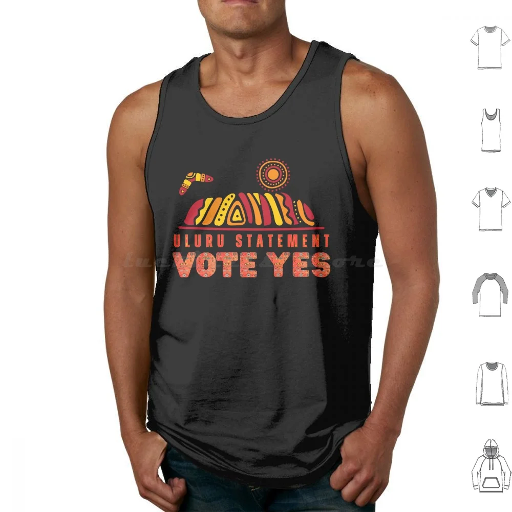 Vote Yes Tank Tops Print Cotton Indigenous Voice To Parliament Uluru Statement Referendum Australia Vote Yes Yes Vote