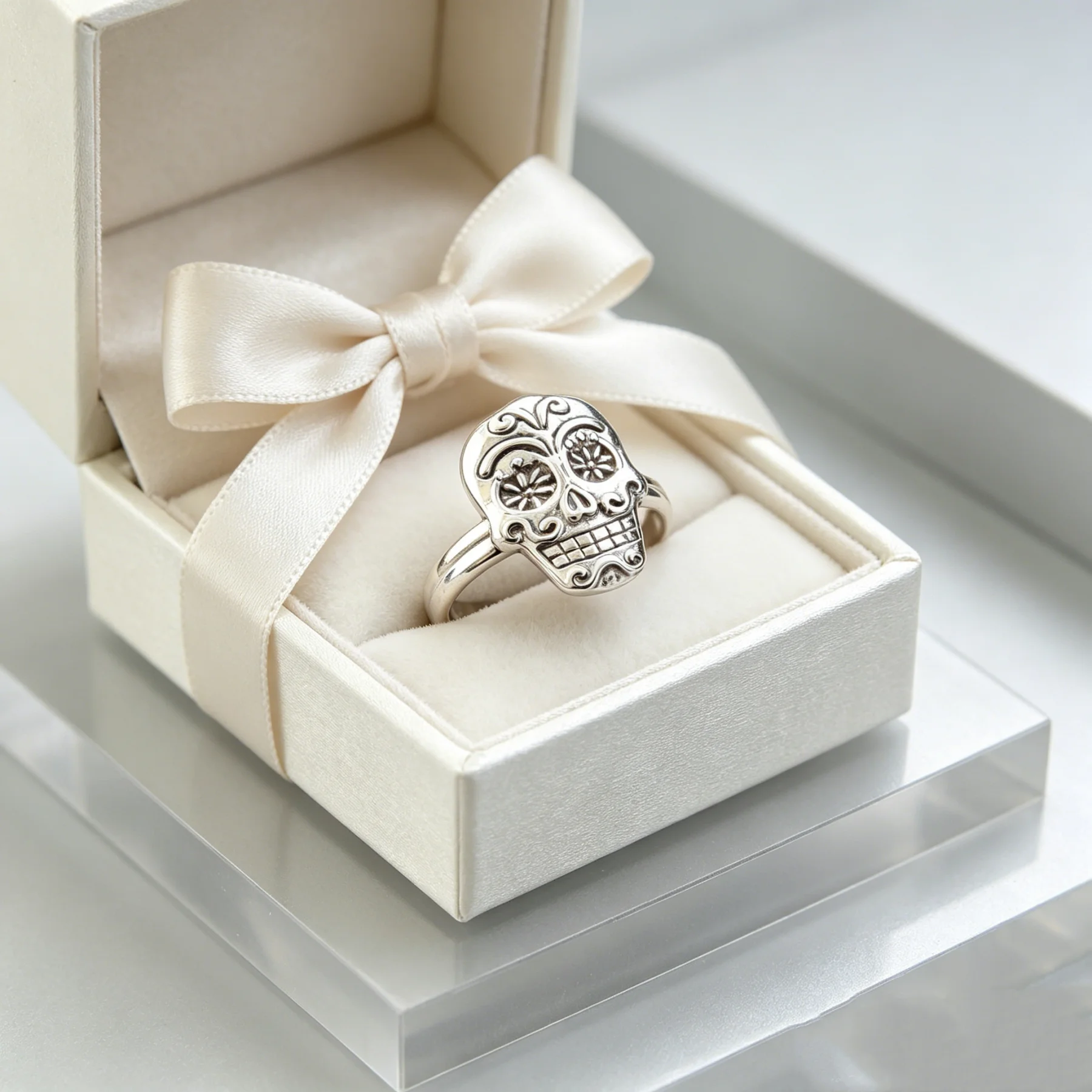 JK Women's simple skull ring, suitable for daily parties, Valentine's Day and Halloween gifts, holiday gifts