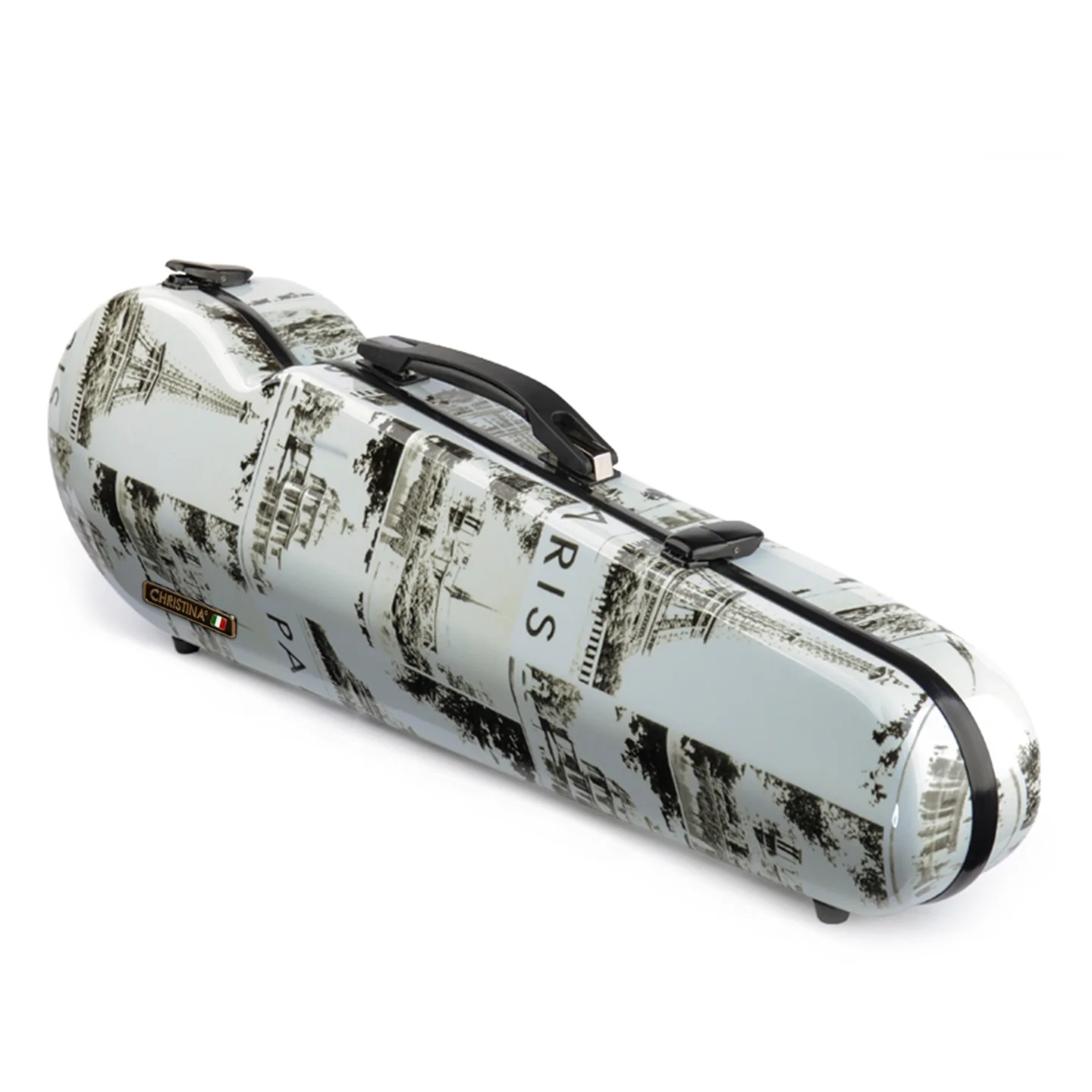 CHRISTINA Violin Case Triangular Tower Pattern VB18 Lightweight New Composite Materials with Straps Available in 4/4-1/8 Sizes