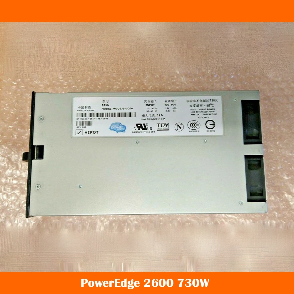 Server Power Supply For DELL PowerEdge 2600 NPS-730AB A 7000679-0000 C1297 0C1297 1M001 01M001 0FD828 730W