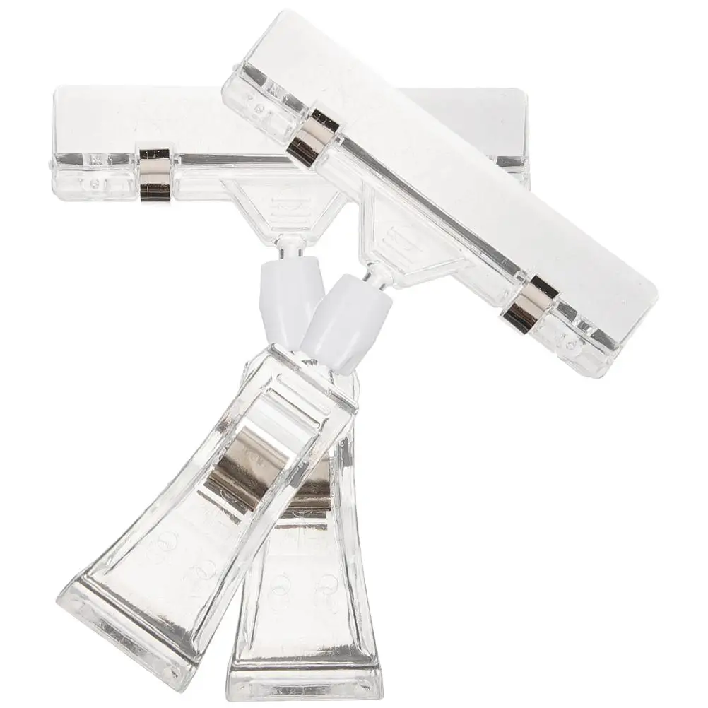 2pcs Label Holder Double Sided Tag Clip Rotating Display Clips Sign Merchandise Price Folder Adjustable Thumb Banner Office