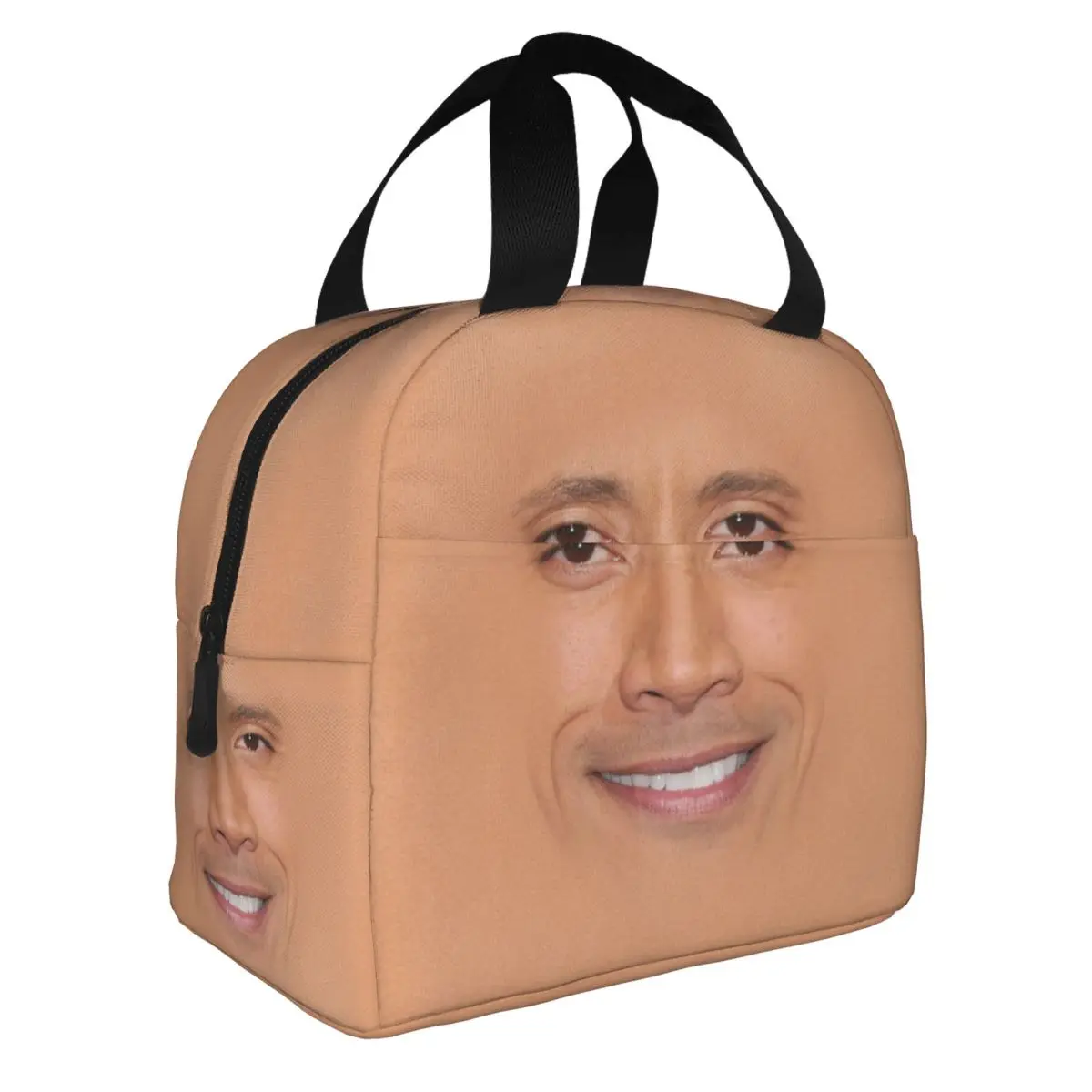 Custom Dwayne The Rock Johnson Meme Portable Lunch Box Women Multifunction Cooler Thermal Food Insulated Lunch Bag School